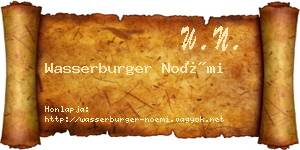 Wasserburger Noémi névjegykártya